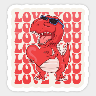 I Steal Hearts Dinosaur Trex Valentines Day Sticker